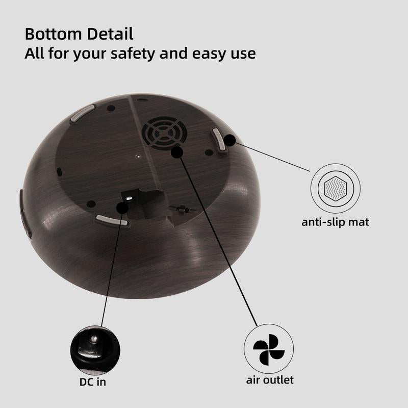 550Ml Aromatherapy Diffuser with 6 Essential Oils Wood Grain Ultrasonic Humidifier, Remote Control & 7 Color LED Light Ideal for Christmas, Birthday & Housewarming Air Purifier